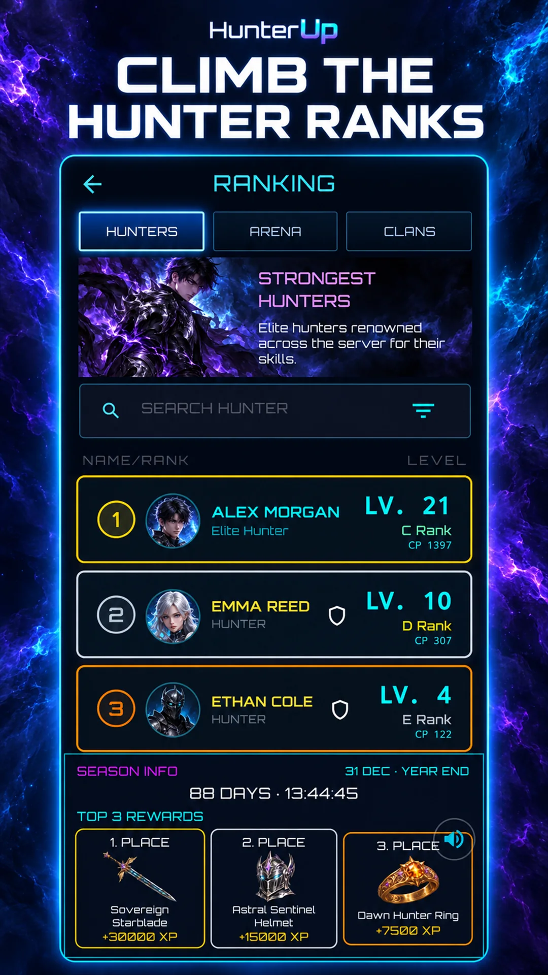 HunterUp ranking